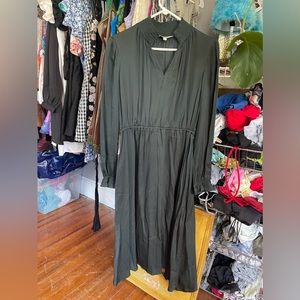 Gorgeous 100% Sustainable Silk Designer Long Sleeve Midi Dress Tucker NYC